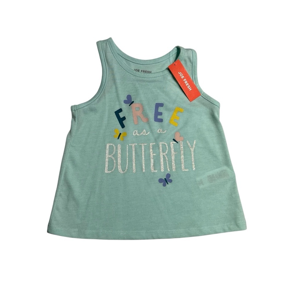 Joe Fresh Kids'‎ Green Tank Top - Free as a Butterfly